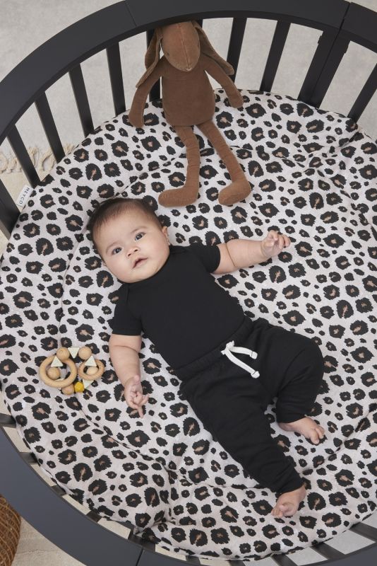 Tapis de parc Leopard sable - ⌀95cm