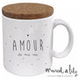 Mug "Amour de ma vie" avec couvercle en liĂšge â€ïž Marcel & Lily