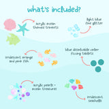Créez un monde magique avec les Fun Fillers Ocean ! Accessoires sensoriels scintillants pour jeux d’éveil, pâte à modeler, eau, riz ou slime. Dès 3 ans.
