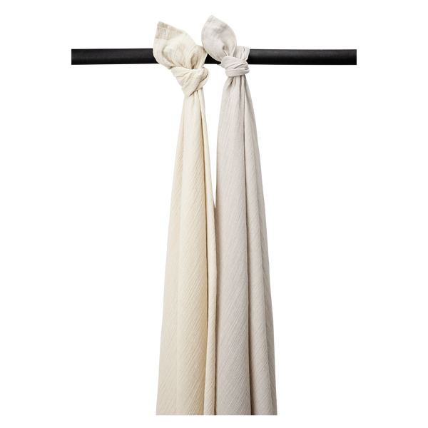 Lot de 2 langes SOFT SAND GREIGE 120x120cm MEYCO BABY