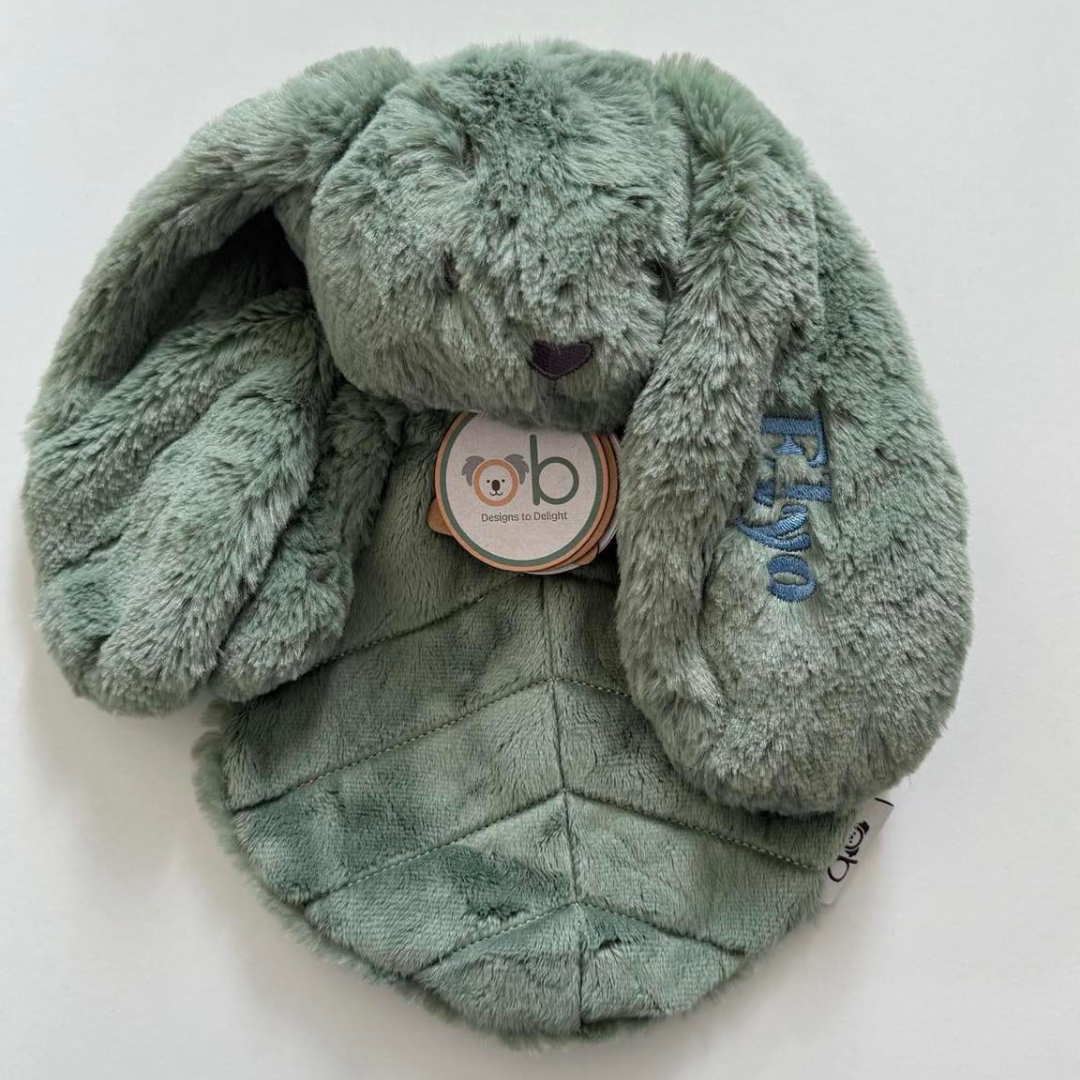 Doudou plat lapin 30 cm âSauge OB DESIGN