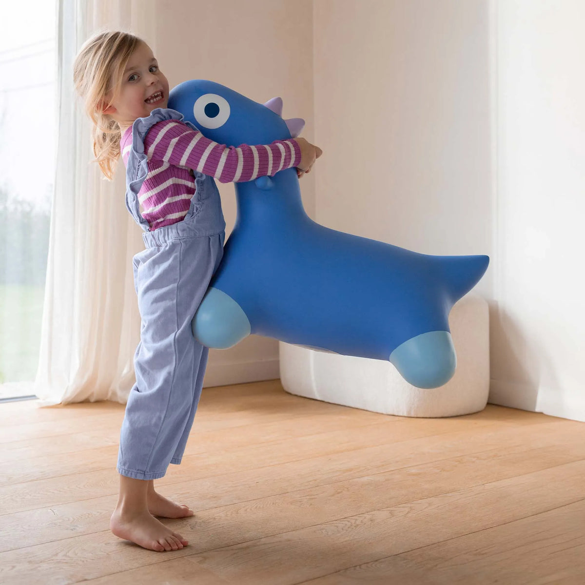 Hoppi rebondissant Dinosaure Bleu