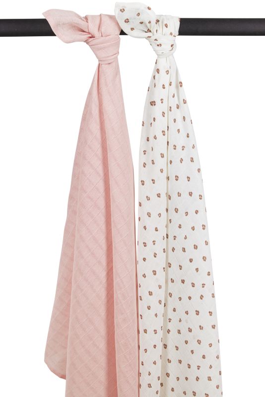 Lot de 2 langes léopard rose 120x120cm