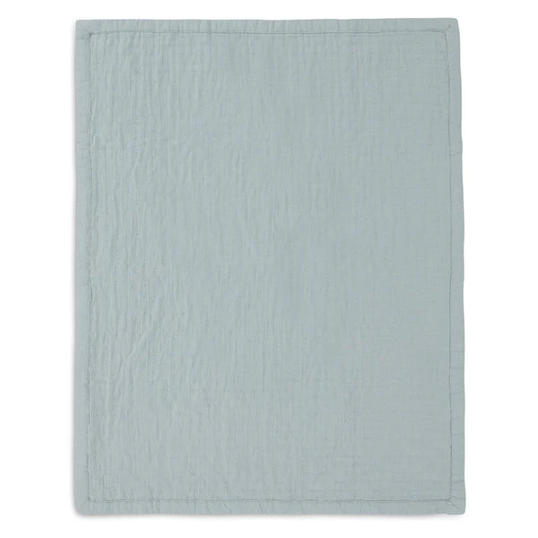 Couverture Berceau Gaze De Coton 75x100cm Jacquard - Sea Green - GOTS