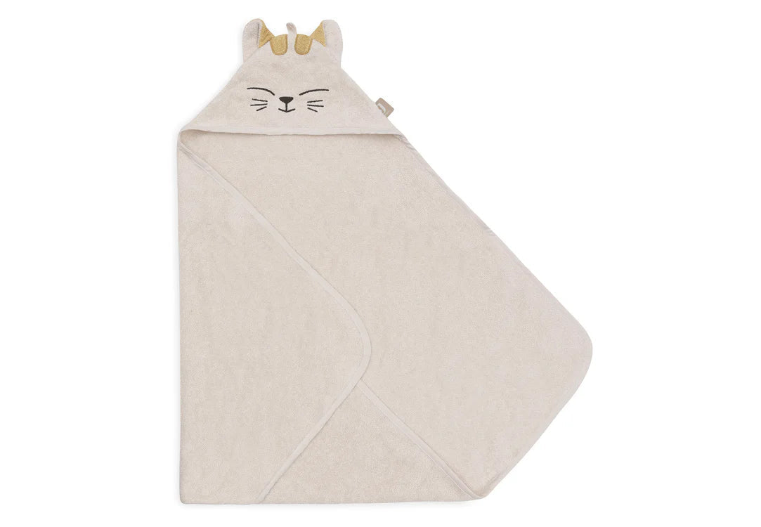 Cape de bain bébé éponge 75x75cm – Charlie avec capuche et petites oreilles JOLLEIN