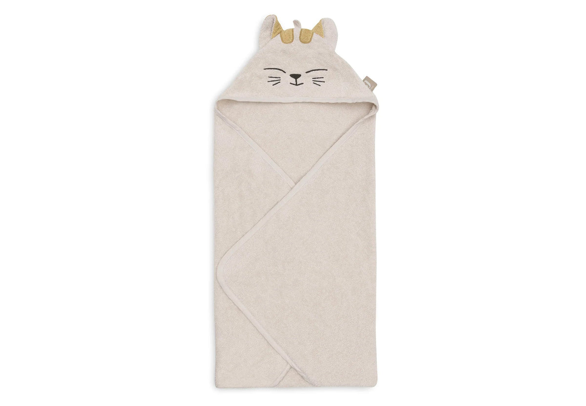 Cape de bain bébé éponge 75x75cm – Charlie avec capuche et petites oreilles JOLLEIN
