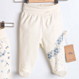 Pantalon bébé fleuri bleu (1-3 mois) Ciccimbaby