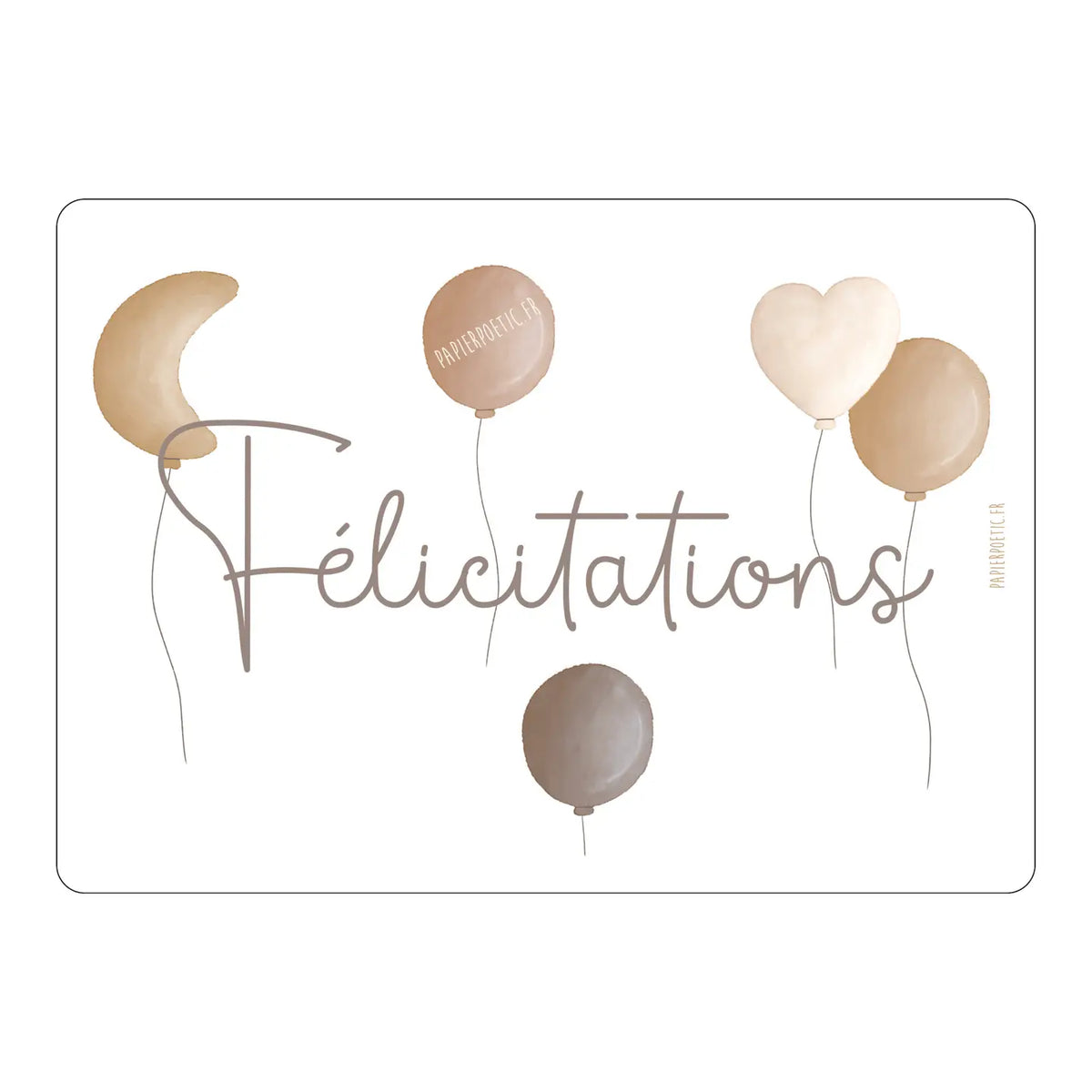 Carte "Félicitations Ballon Lune"