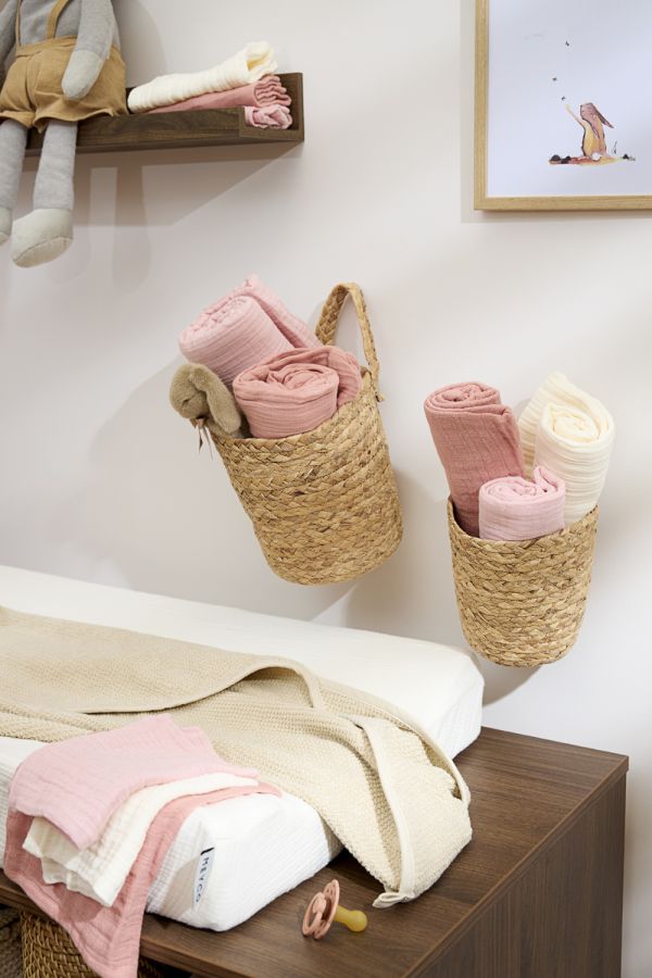 Lot de 3 langes nuances de rose 70x70cm