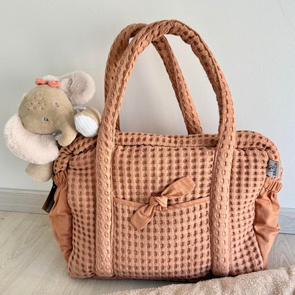 Sac à langer en coton gaufré – Coloris Cassonade BB & CO