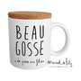 Mug "Beau gosse de père en fils" avec couvercle en liège 💙 Marcel & Lily