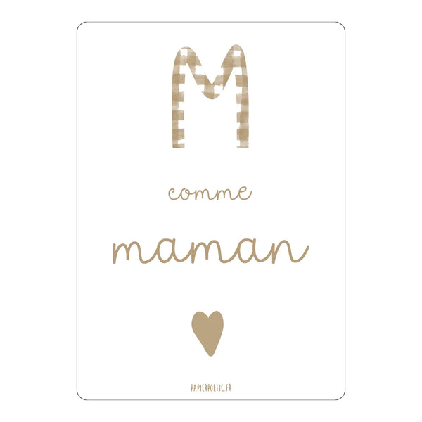 Carte "M comme Maman"