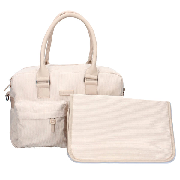 Sac à langer et matelas à langer velours cÎtelé sable