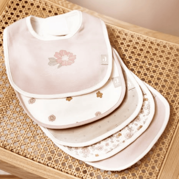 Bavoir Retro Flowers - 5 Unités - Petit coeur salé
