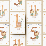 Cartes étapes mes 12 premiers mois étoilés Petit coeur salé