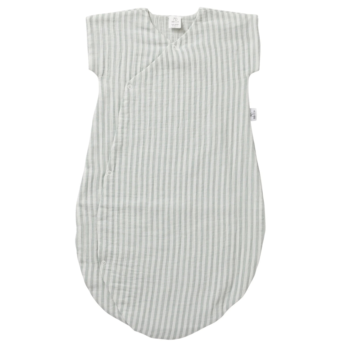 Gigoteuse dâĂ©tĂ© lĂ©gĂšre rayĂ© vert de gris â Soft Stripes 0-6 mois