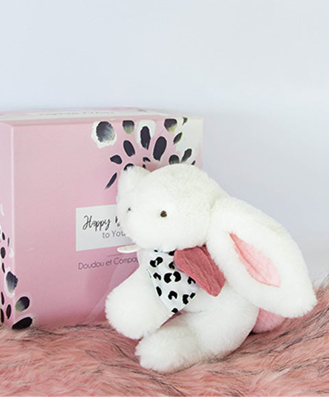Coffret Pantin Lapin rose - Happy Blush - 25 cm