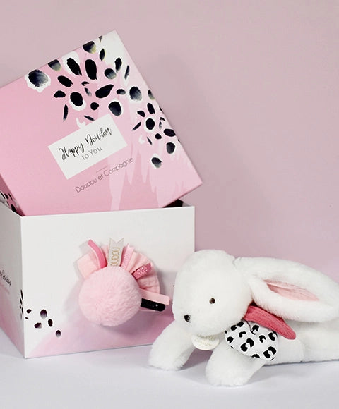 Coffret Pantin Lapin rose - Happy Blush - 25 cm