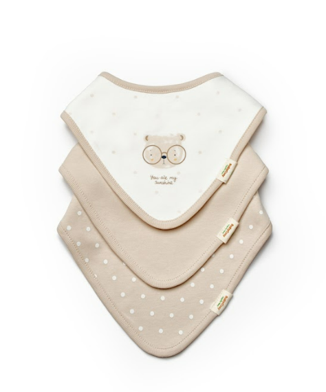 Lot de 3 Bavoirs Bandana en Coton Bio – Mixte (0-3 mois)