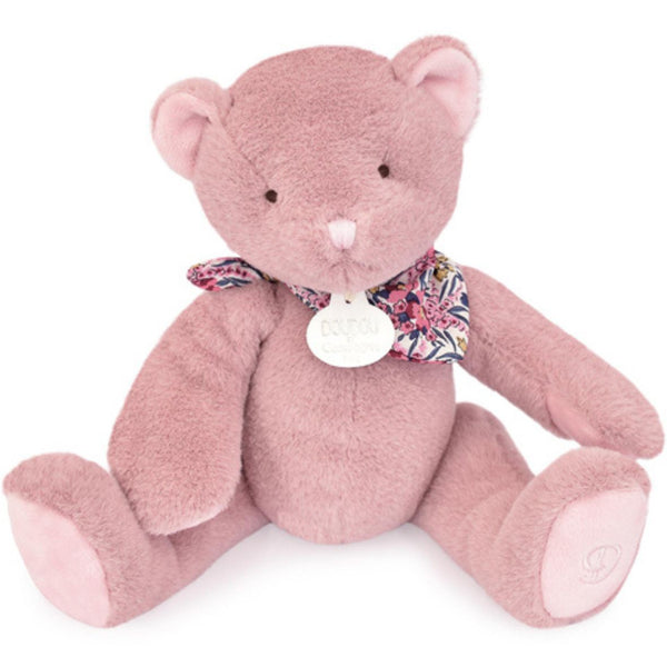 L'Ours Doudou - Ours en peluche rose- 25 cm DOUDOU ET COMPAGNIE