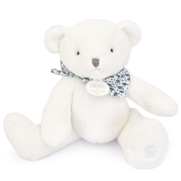 L'Ours Doudou - Ours en peluche blanc- 25 cm DOUDOU ET COMPAGNIE