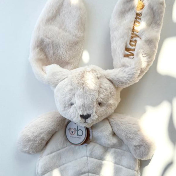 Doudou plat lapin 30 cm – Crème OB DESIGN