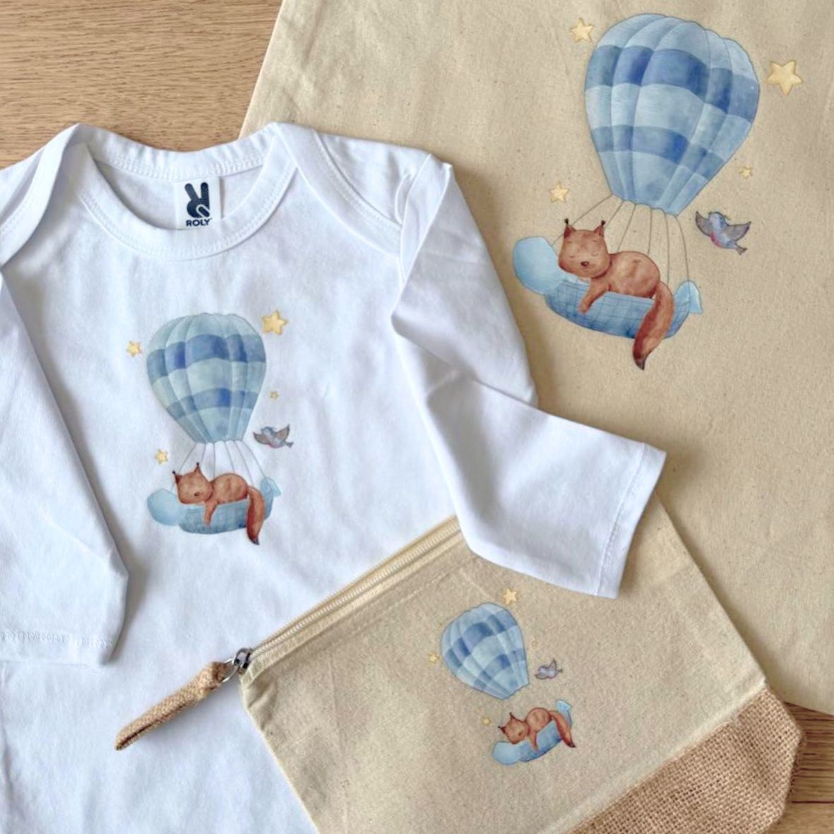 Trousse écureuil sur montgolfière GMLB