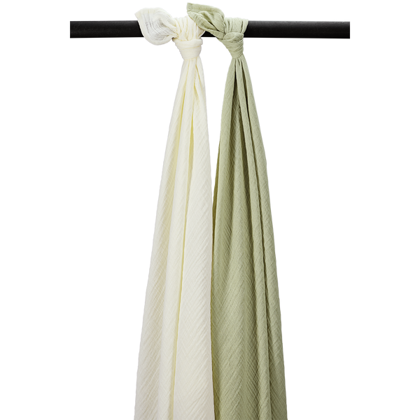 Lot de 2 langes NATURAL SOFT OLIVE 120x120cm MEYCO BABY