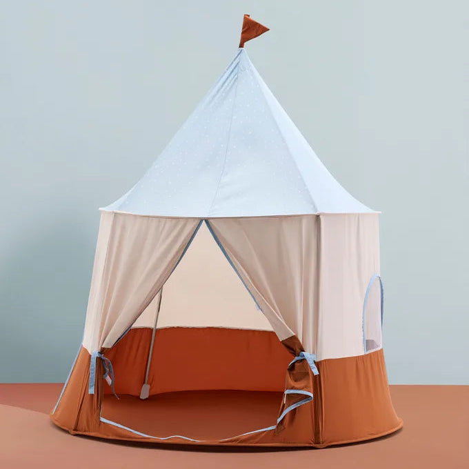 Tente cirque enfant bleue pop-up – cabane intérieure cosy facile à monter – Petit coeur salé