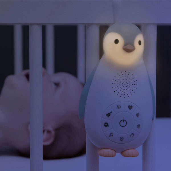 ZOË le pingouin Bleu vert - machine à son avec haut-parleur sans fil et veilleuse