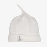 Bonnet naissance velours jacquard - Beige sophie la girafe