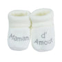Chaussons bébé - Maman d'amour blanc TROIS KILOS SEPT