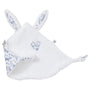 Doudou plat lapin petit cœur – microfibre blanc / imprimé forêt