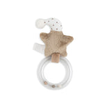 hochet bébé étoile beige brun doux