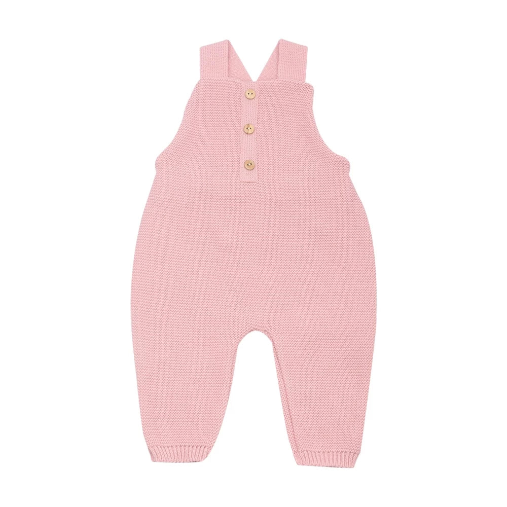 Salopette bébé en maille Vieux rose