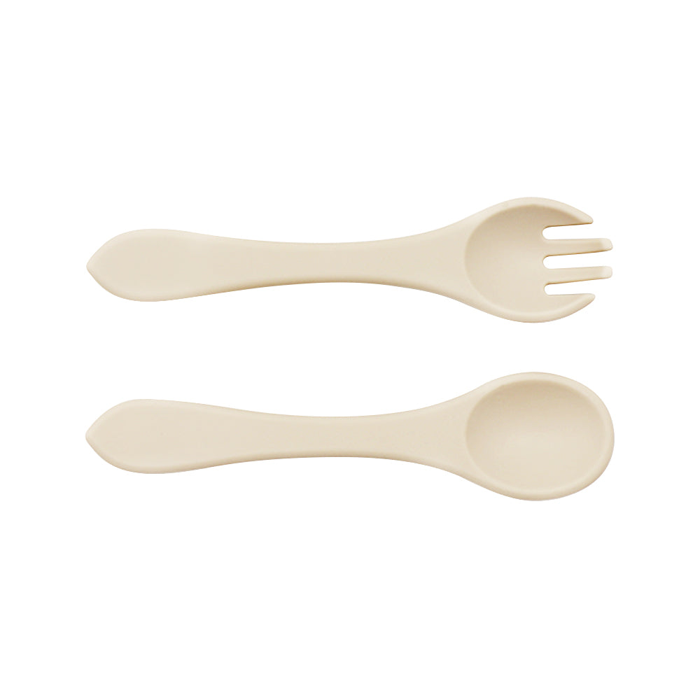 Couverts souples Silicone beige Petit coeur salé