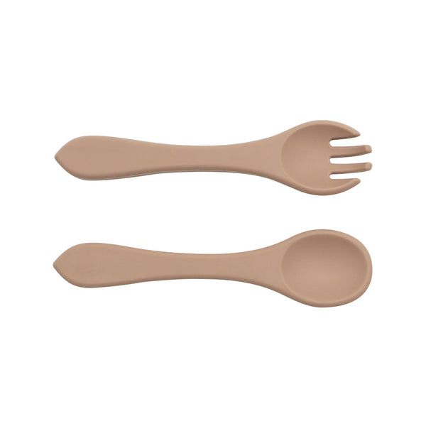 Couverts souples Silicone taupe Petit coeur salé