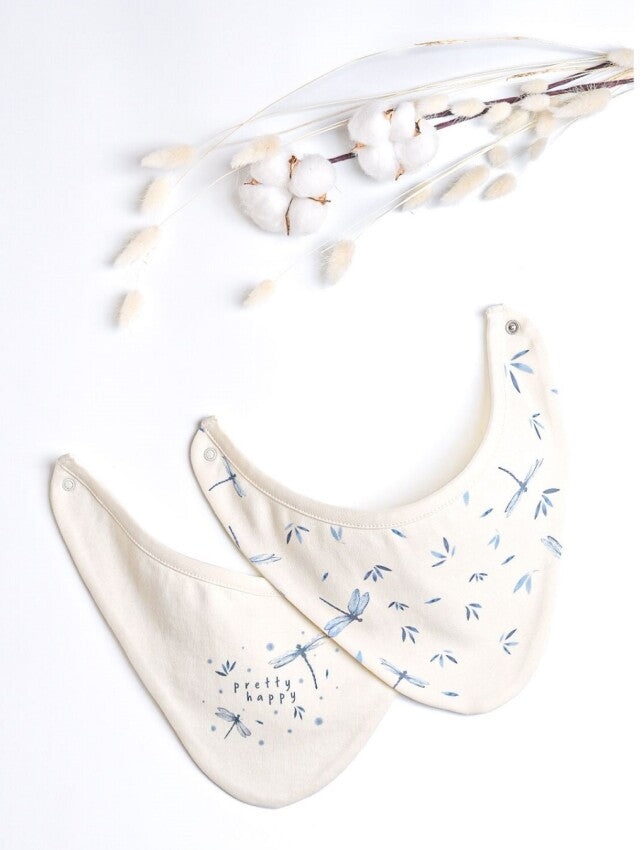 Lot 2 bavoirs bébé fleuris bleu (0-3 mois)