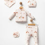 Ensemble Bébé 5 Pièces – Motifs Girafes et Palmiers (0-3 mois)
