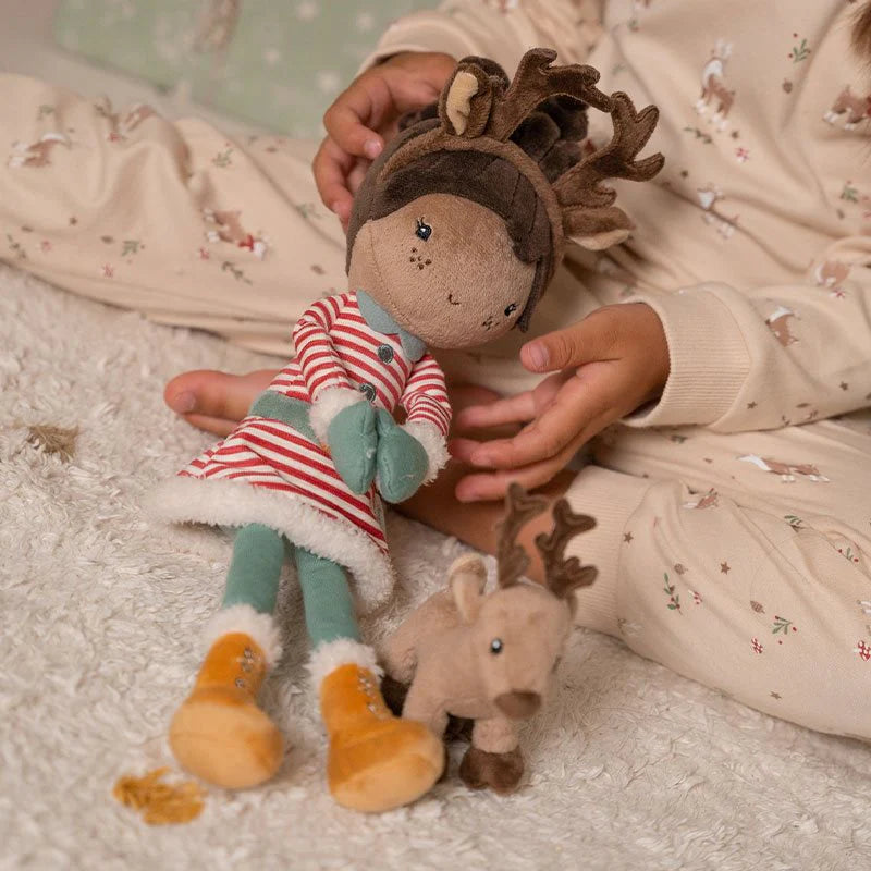 Poupée de Noël Evi avec Renne – 35 cm