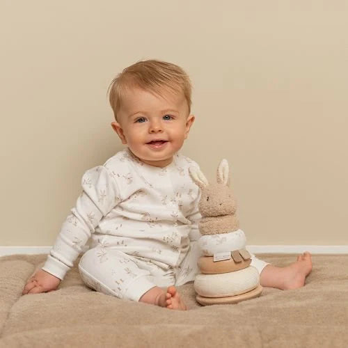 Lapin à empiler doudou et bois FSC - Baby Bunny LITTLE DUTCH