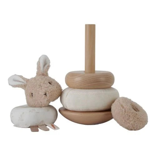 Lapin à empiler doudou et bois FSC - Baby Bunny LITTLE DUTCH