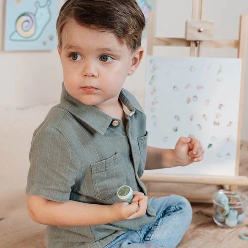 Set de 16 tampons encreurs enfant dès 3 ans. Animaux de la forêt, auto-encreurs et faciles à utiliser.