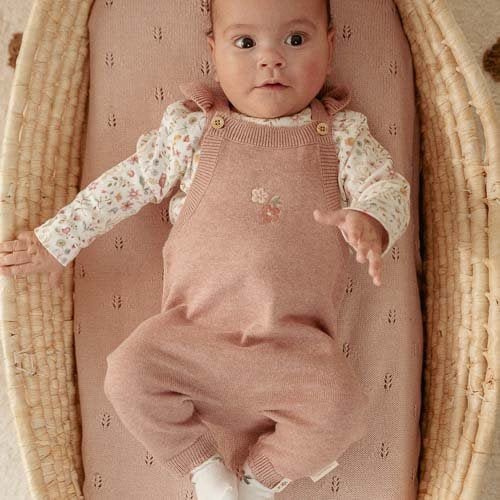 Salopette tricotée - Fairy Pink ( 2 à 9 mois) LITTLE DUTCH