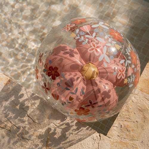 Ballon de plage 3D - Pink Flowers