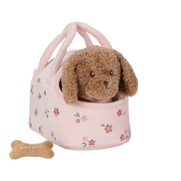 Peluche chien avec sac de transport – Jackie LITTLE DUTCH