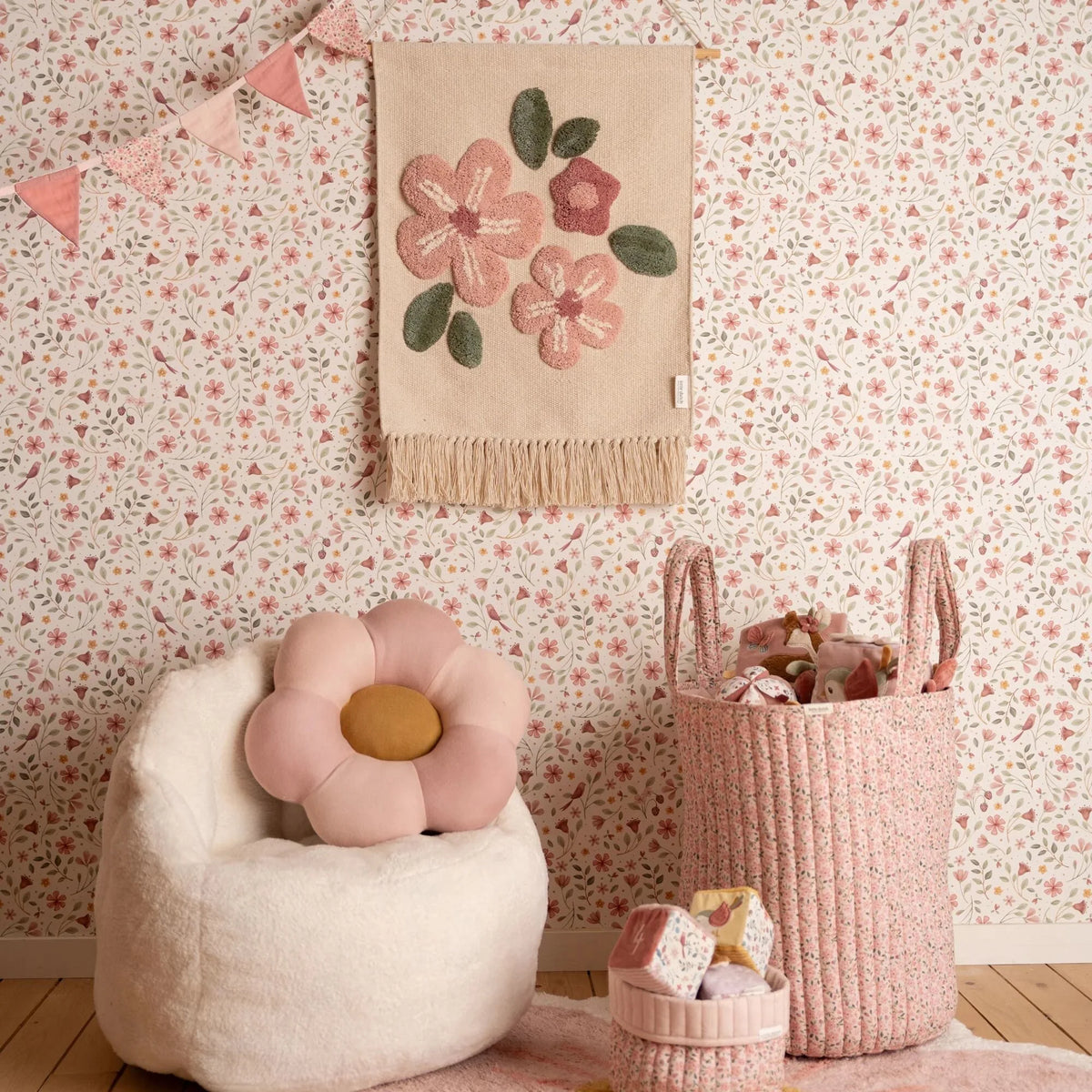 Coussin tricoté Fleur - Fairy Garden