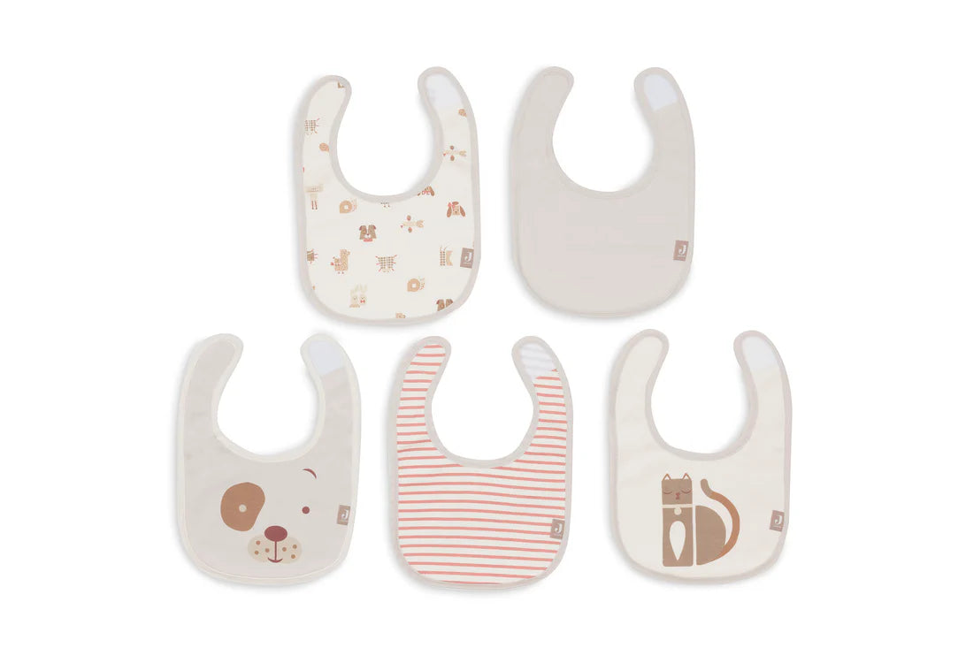 Bavoir Jersey imperméable - Animal Friends - 5 Unités