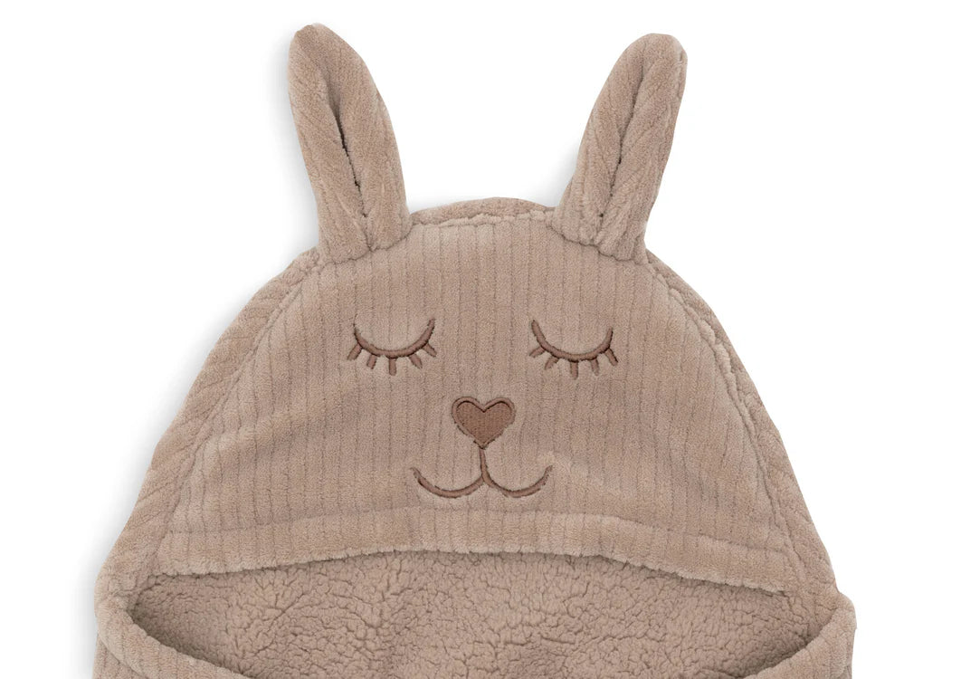 Couverture portefeuille Bunny Cloudy Rib - Milky Coffee 🐰☁️