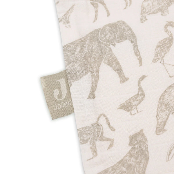 Gigoteuse Gaze de Coton 90cm Animals - Olive Green